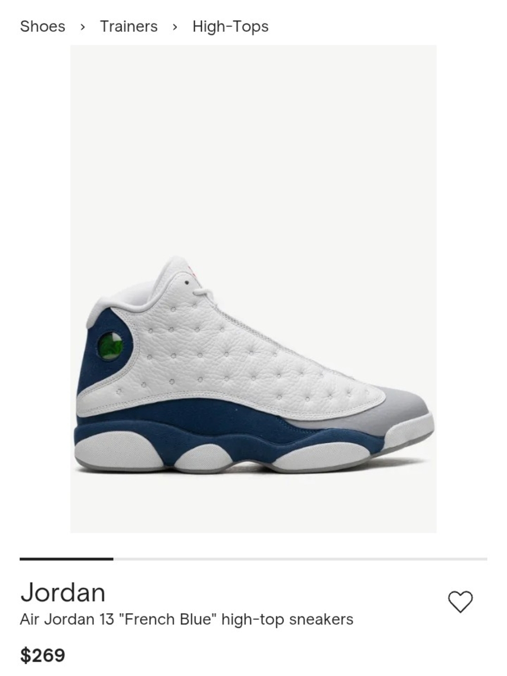 Jordan Air Jordan 13 French Blue High-Top Sneakers - White/French Blue/Gray